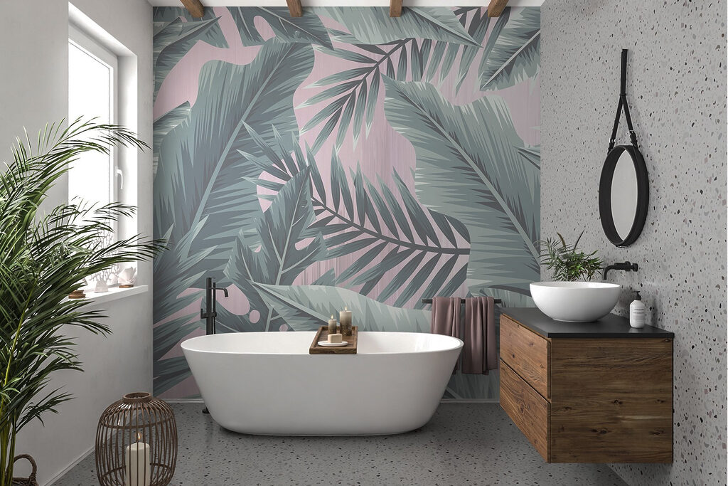 Overlapping palm leaves — interior 2