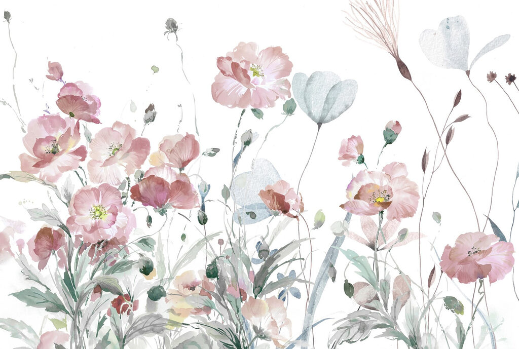 Wildflowers on white — full design