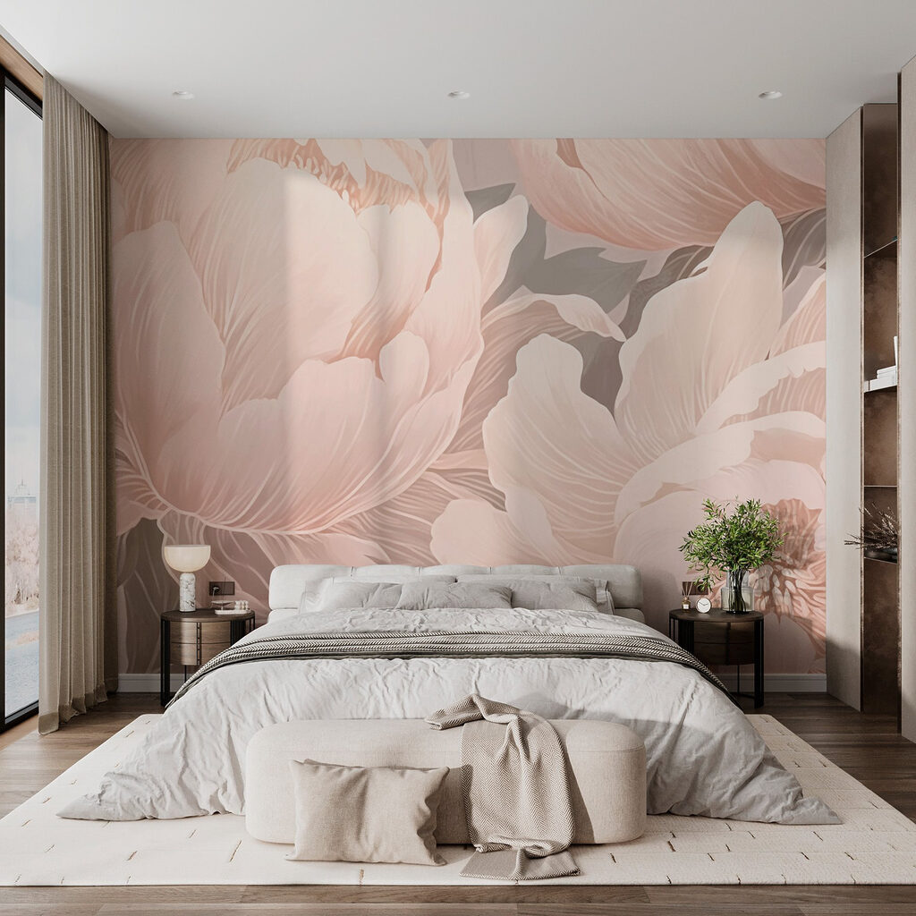 Peonies in line art — interior 2
