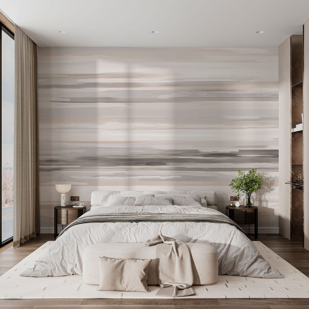 Horizontal grey brushstrokes — interior 1