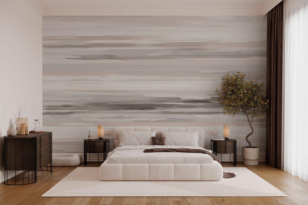 Horizontal grey brushstrokes — interior 2
