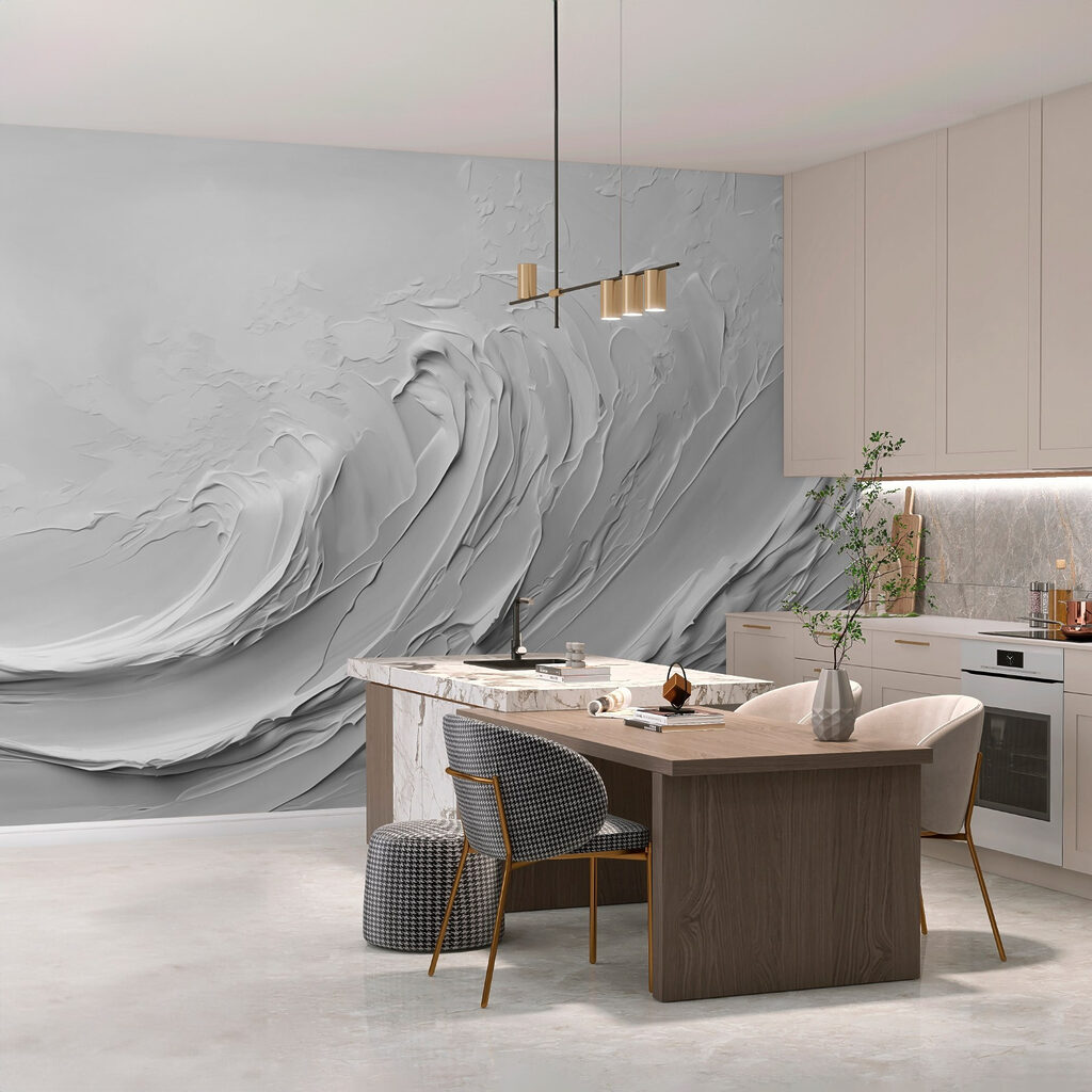 White waves in relief — interior 1