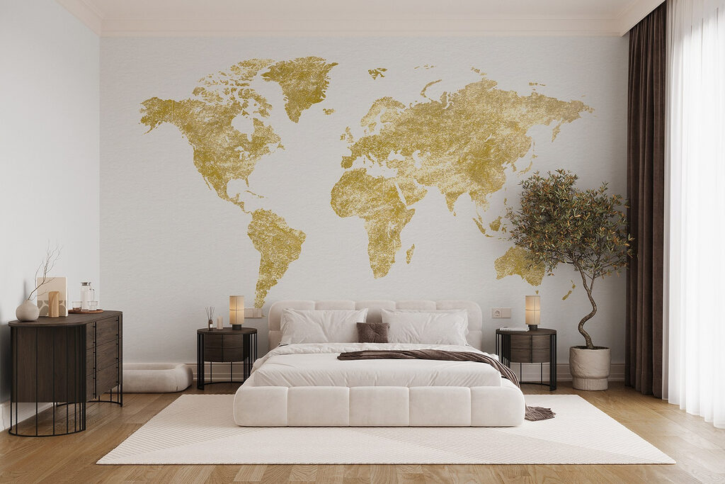Engraved world map — interior 1