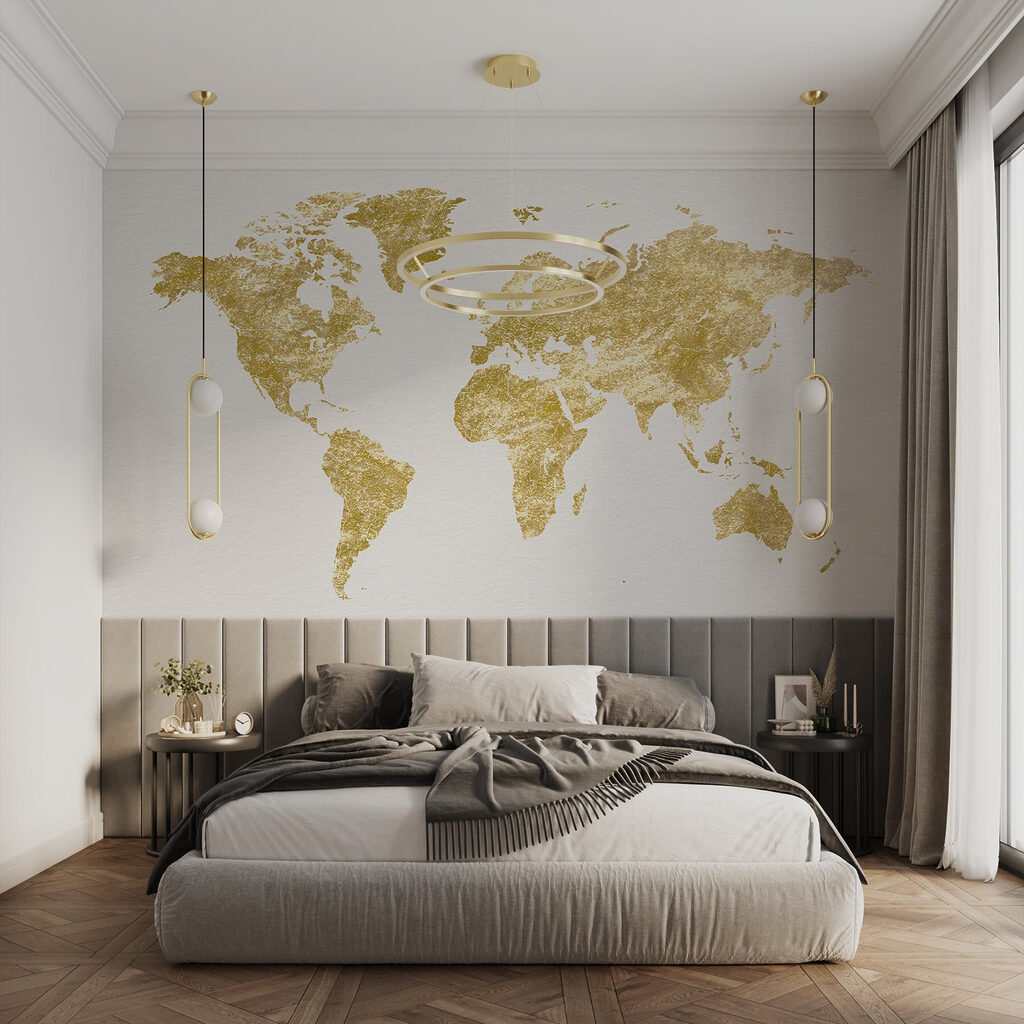 Engraved world map — interior 2