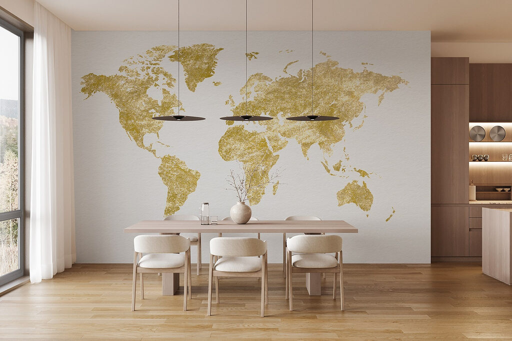 Engraved world map — interior 3