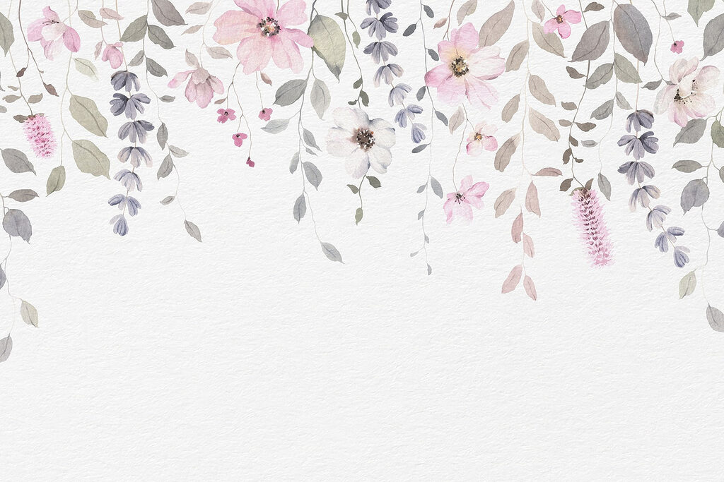 Trailing leafy branches — full design