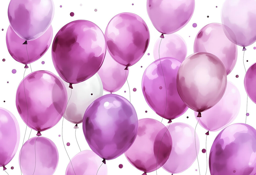 Balloons in Watercolour — full design