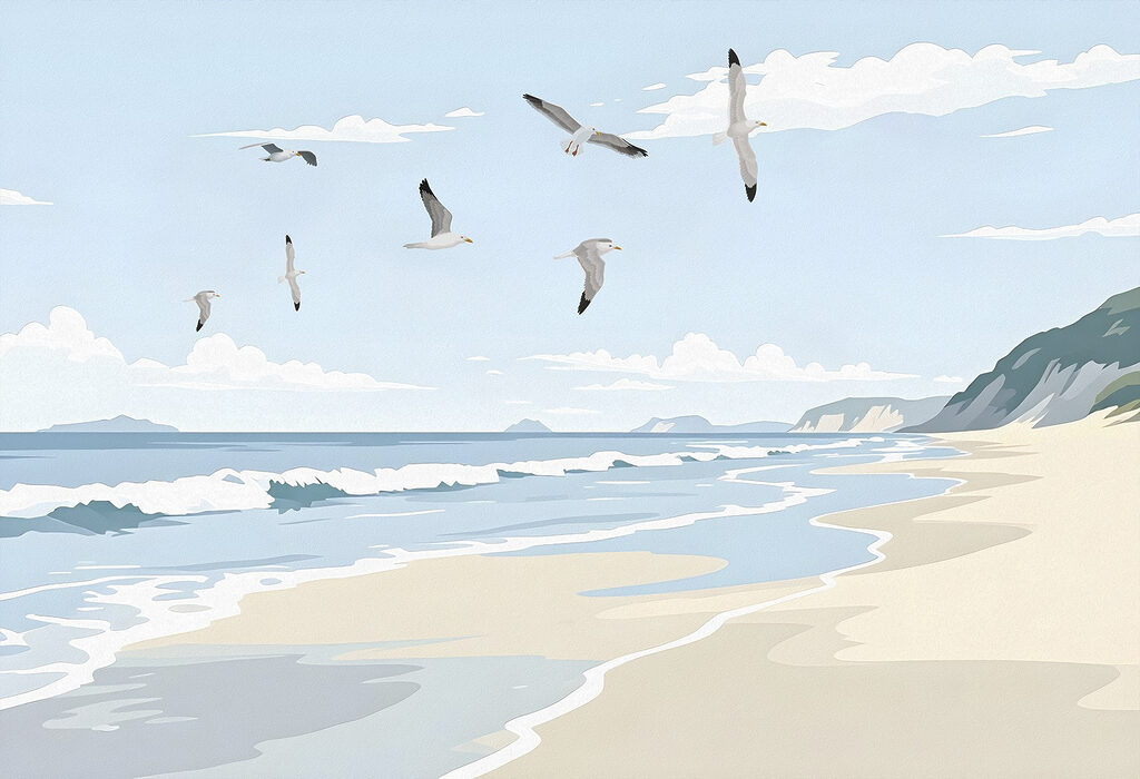 Gulls at the Shore — full design