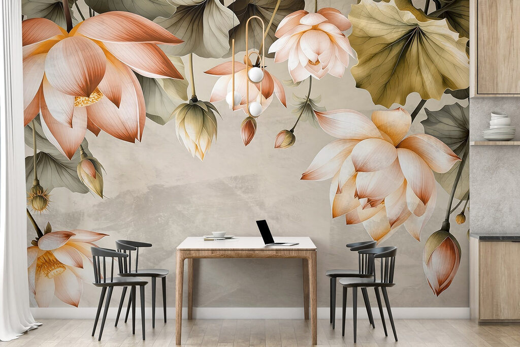 Flowers framing the centre — interior 1