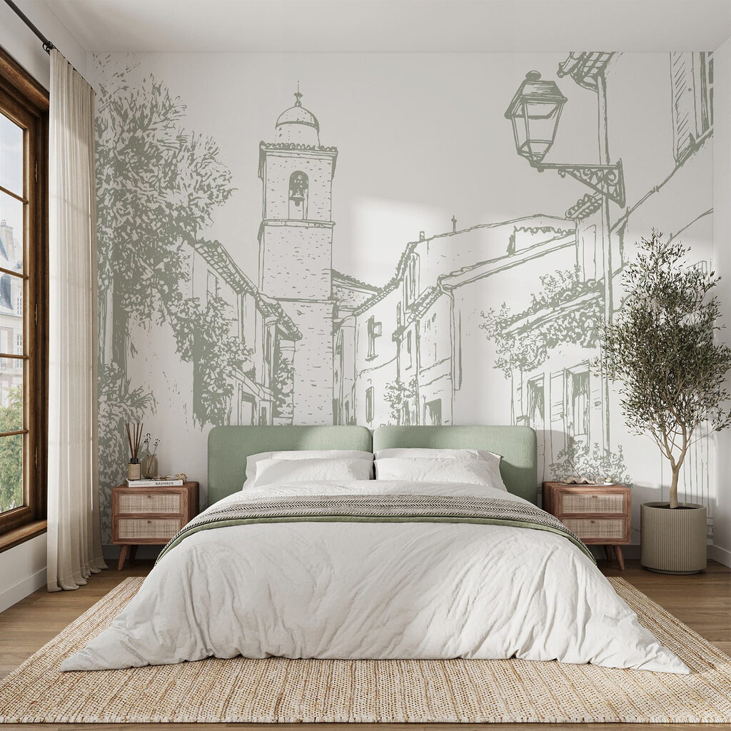 Village street in lines — interior 1