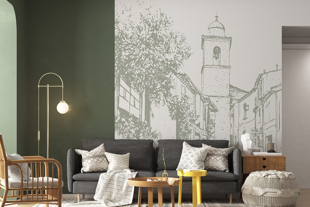 Village street in lines — interior 3