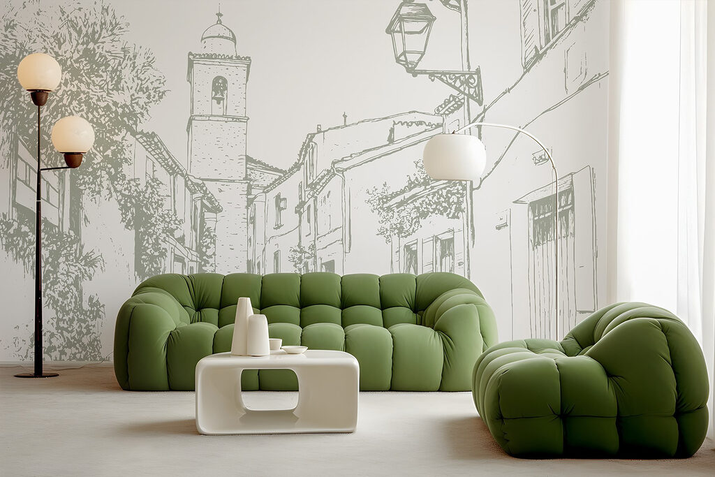 Village street in lines — interior 4