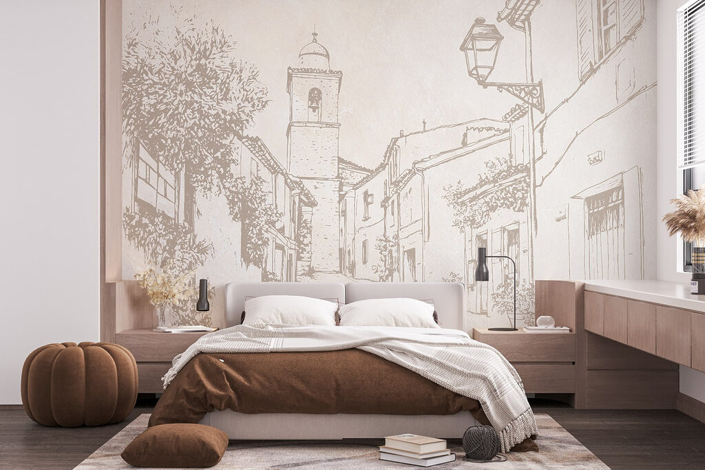 Sketched village street — interior 1