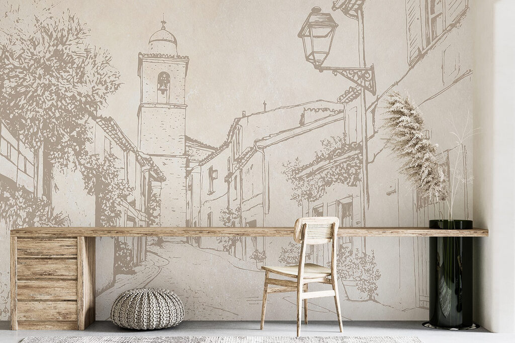 Sketched village street — interior 5