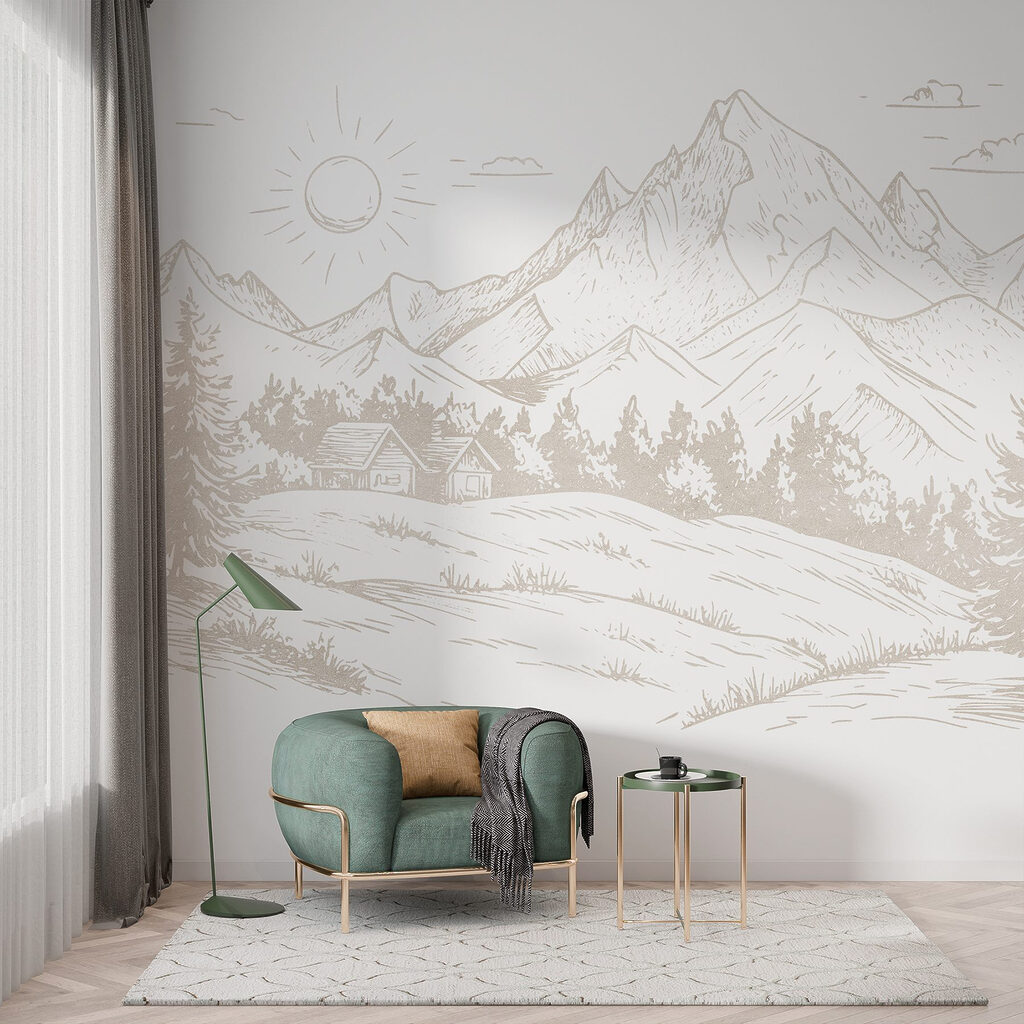 Mountain chalet among pines — interior 2