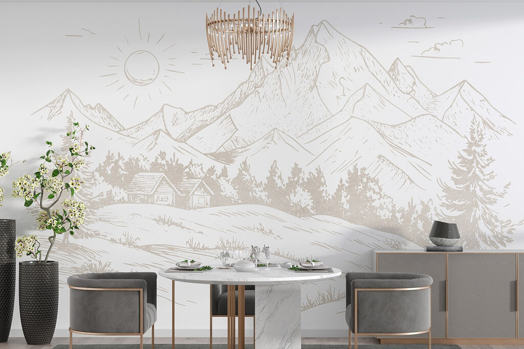 Mountain chalet among pines — interior 3