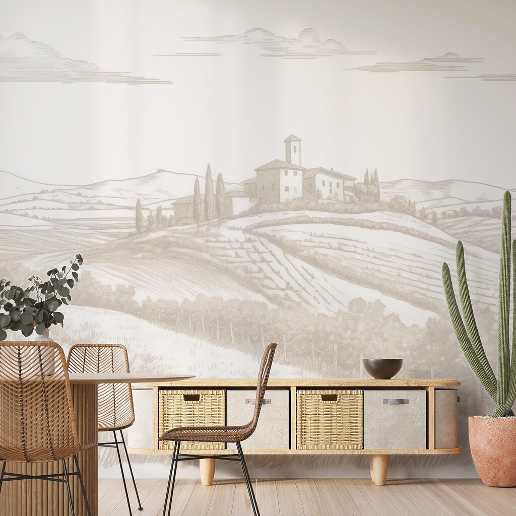 Farmhouse above vineyard rows — interior 2