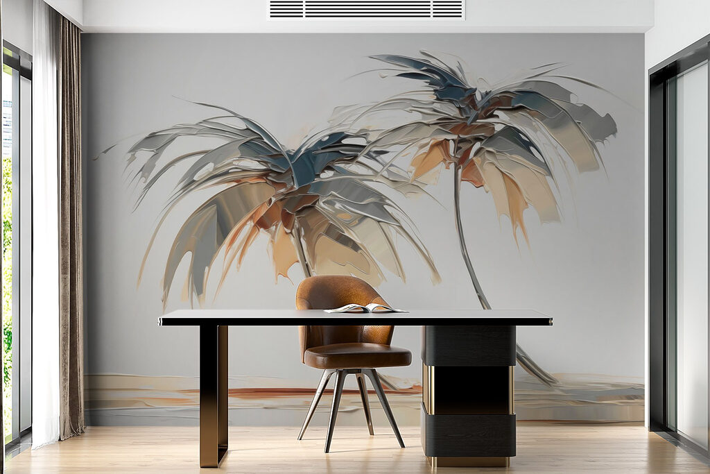 Two palms in brushstrokes — interior 2