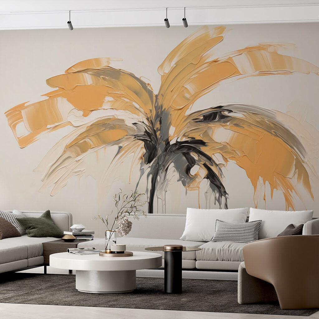Palm tree in brushstrokes — interior 1