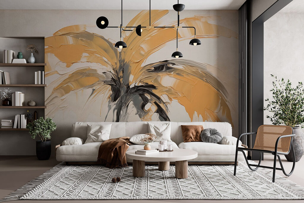 Palm tree in brushstrokes — interior 2