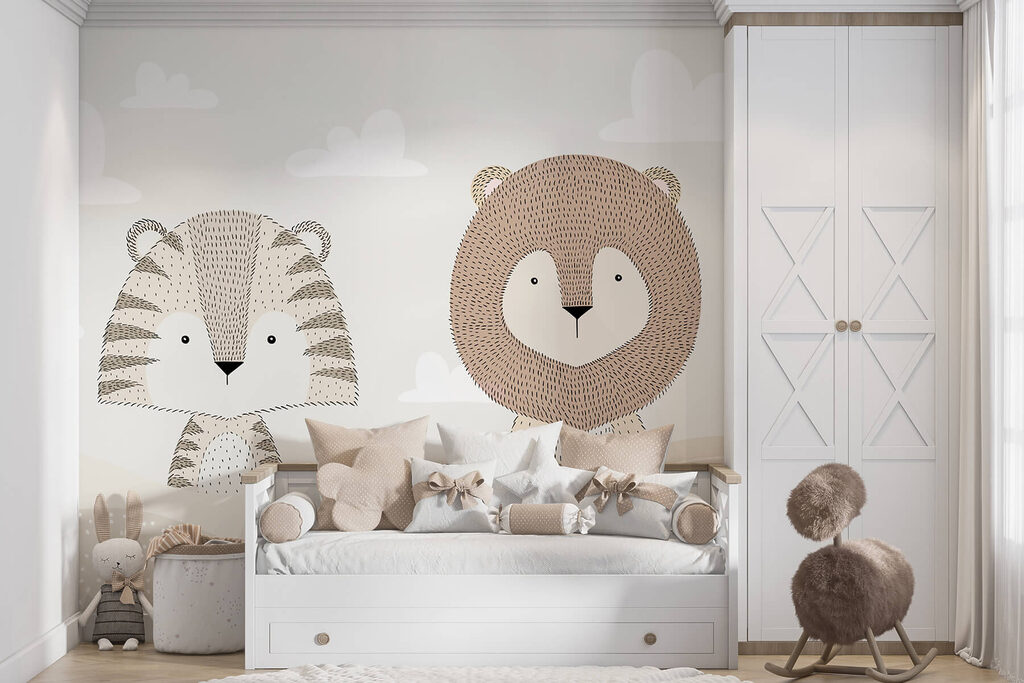 Tiger beside a lion — interior 1