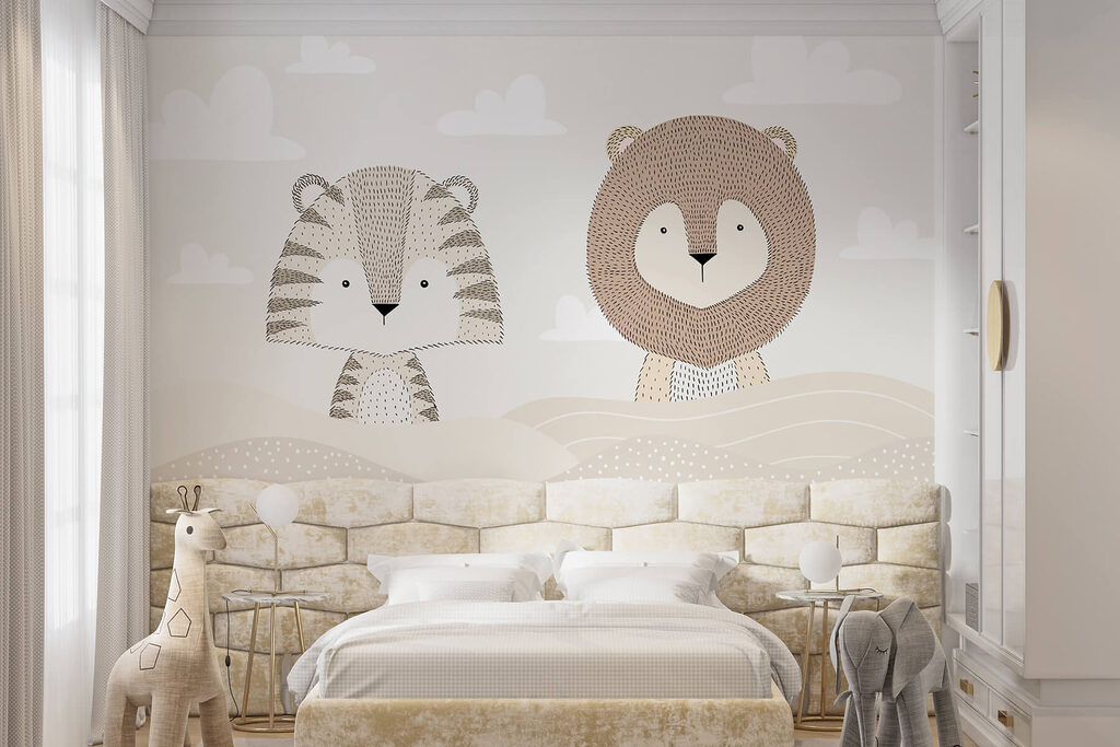 Tiger beside a lion — interior 2