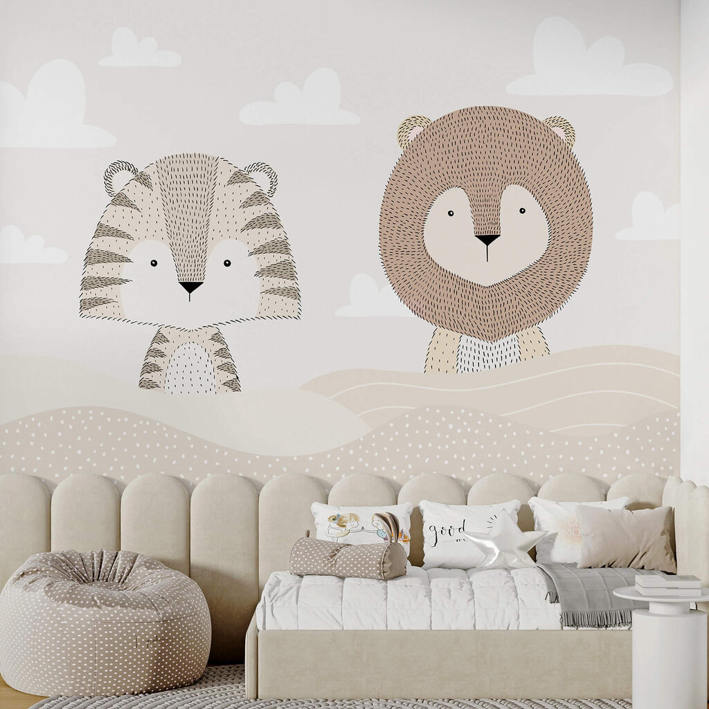 Tiger beside a lion — interior 3