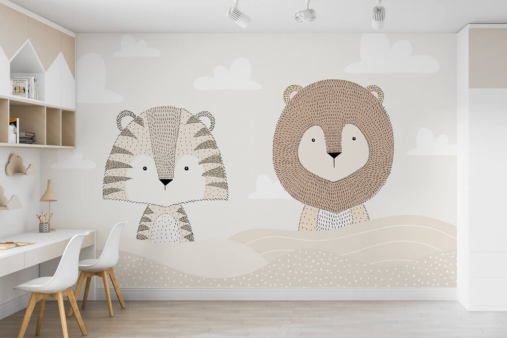 Tiger beside a lion — interior 4
