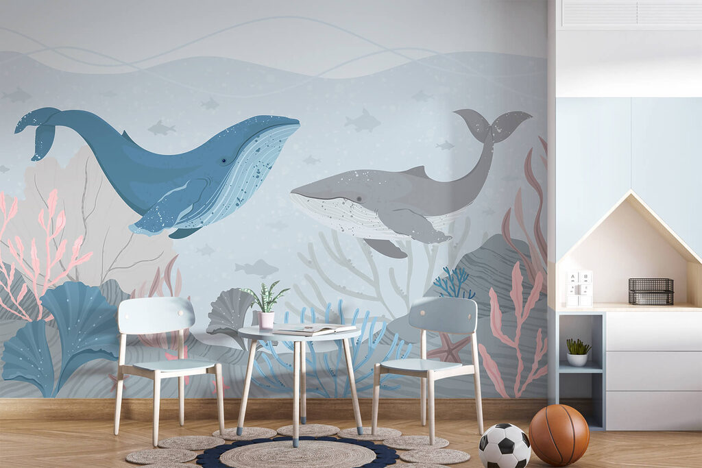 Whales among water plants — interior 2