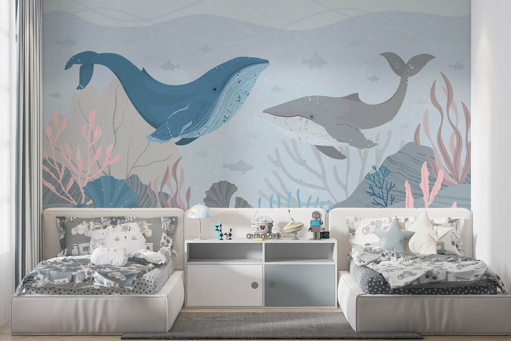 Whales among water plants — interior 3