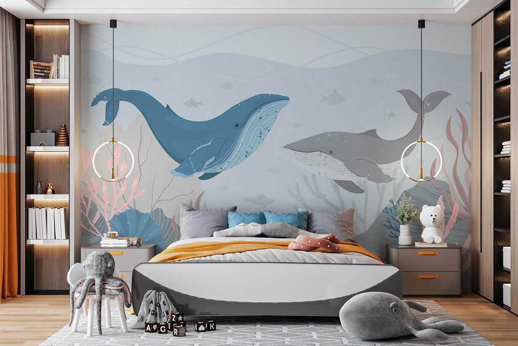 Whales among water plants — interior 4
