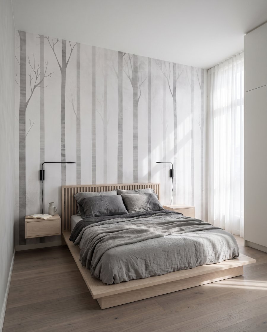 Misty tree trunks — interior 2