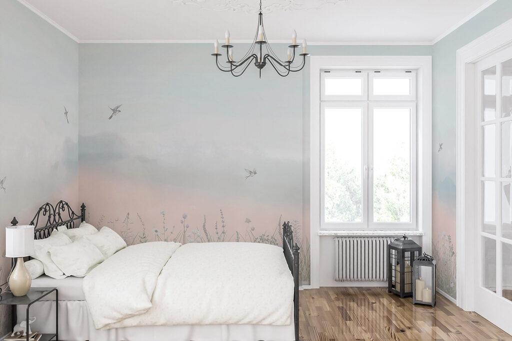 Birds over misty meadows — interior 2
