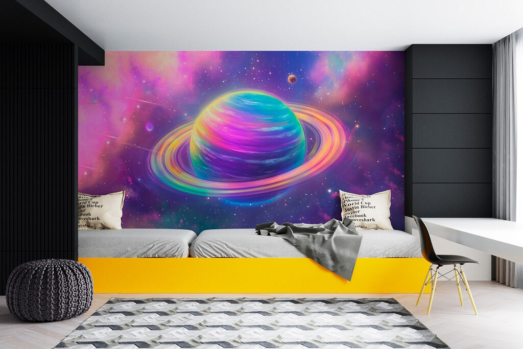 Planet with glowing rings — interior 2