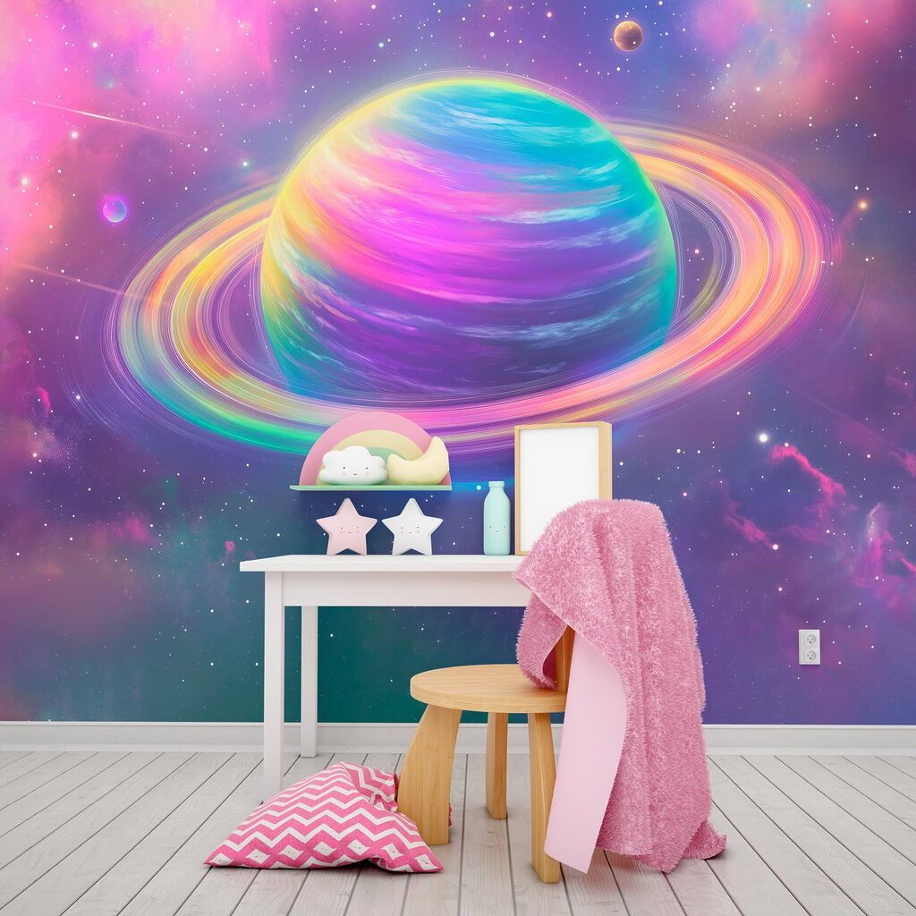 Planet with glowing rings — interior 5