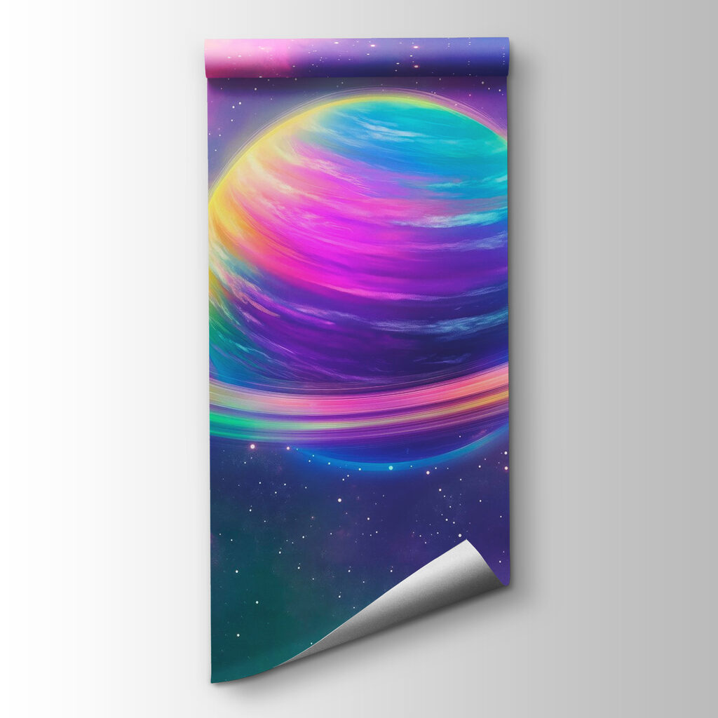 Planet with glowing rings — product view