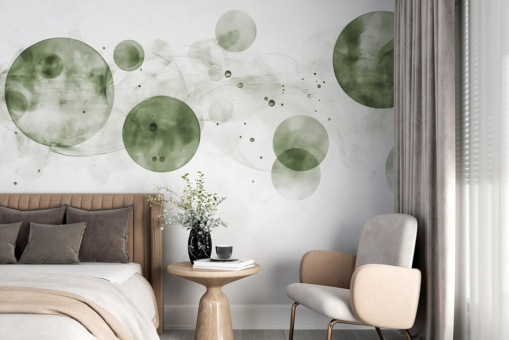 Circles in Watercolour Mist in an interior