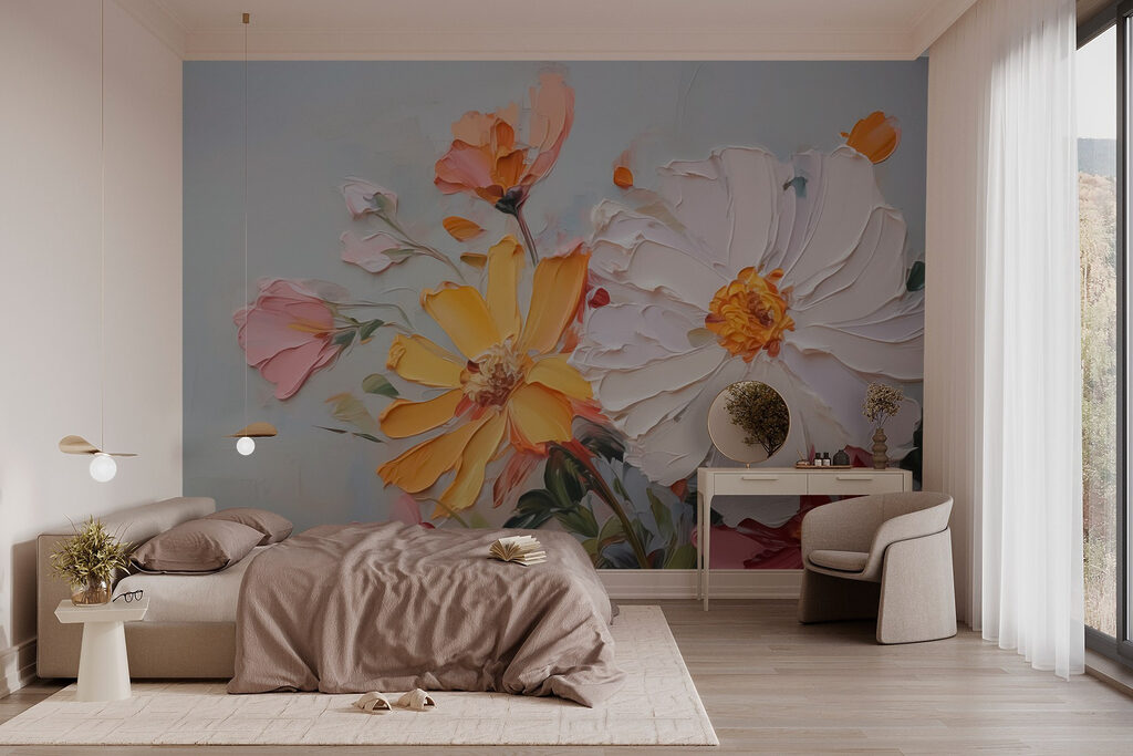 Flowers with brushed edges — interior 1