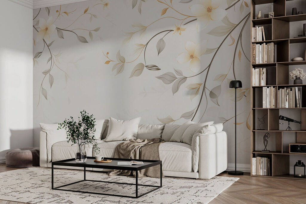 White flowers on vines — interior 2