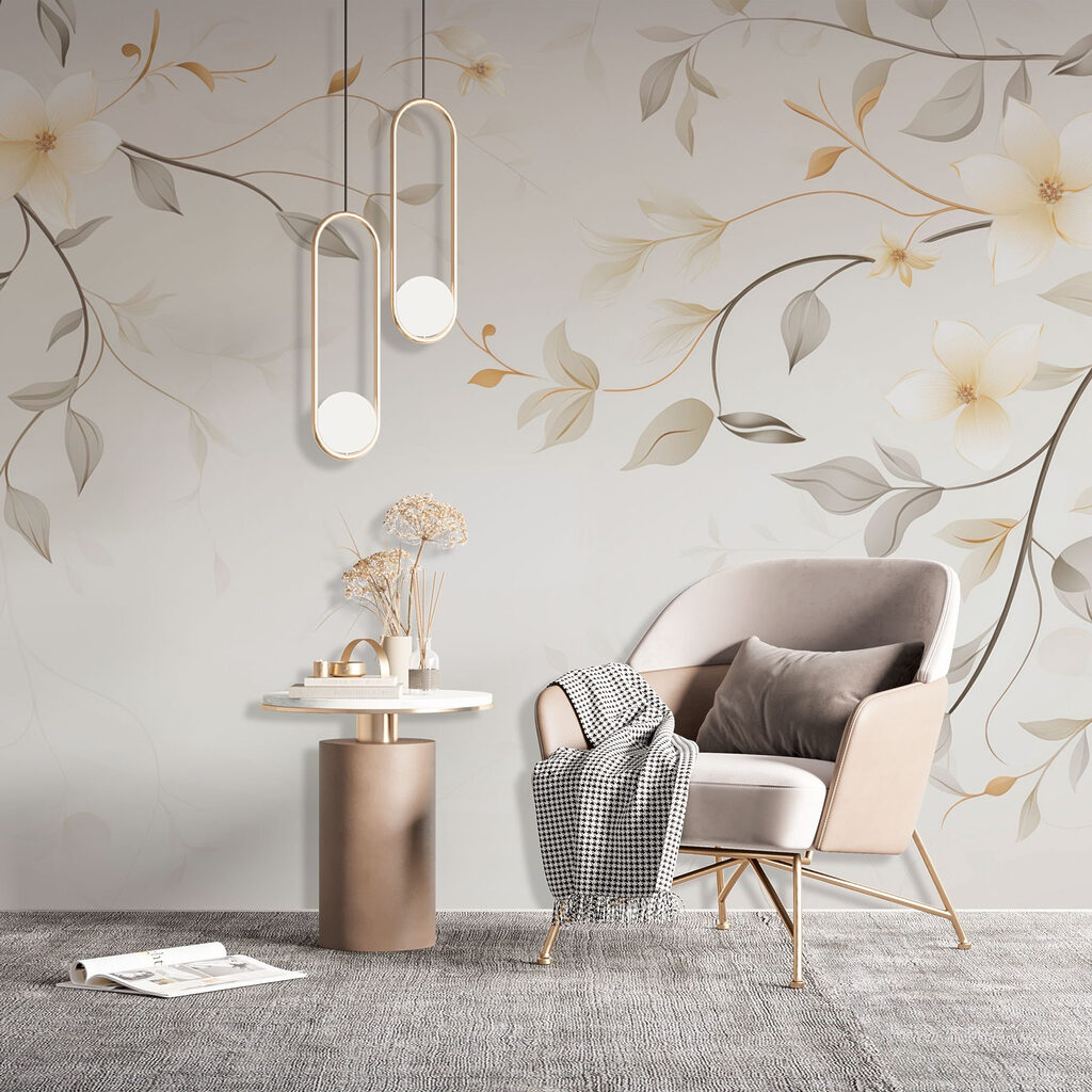 White flowers on vines — interior 3
