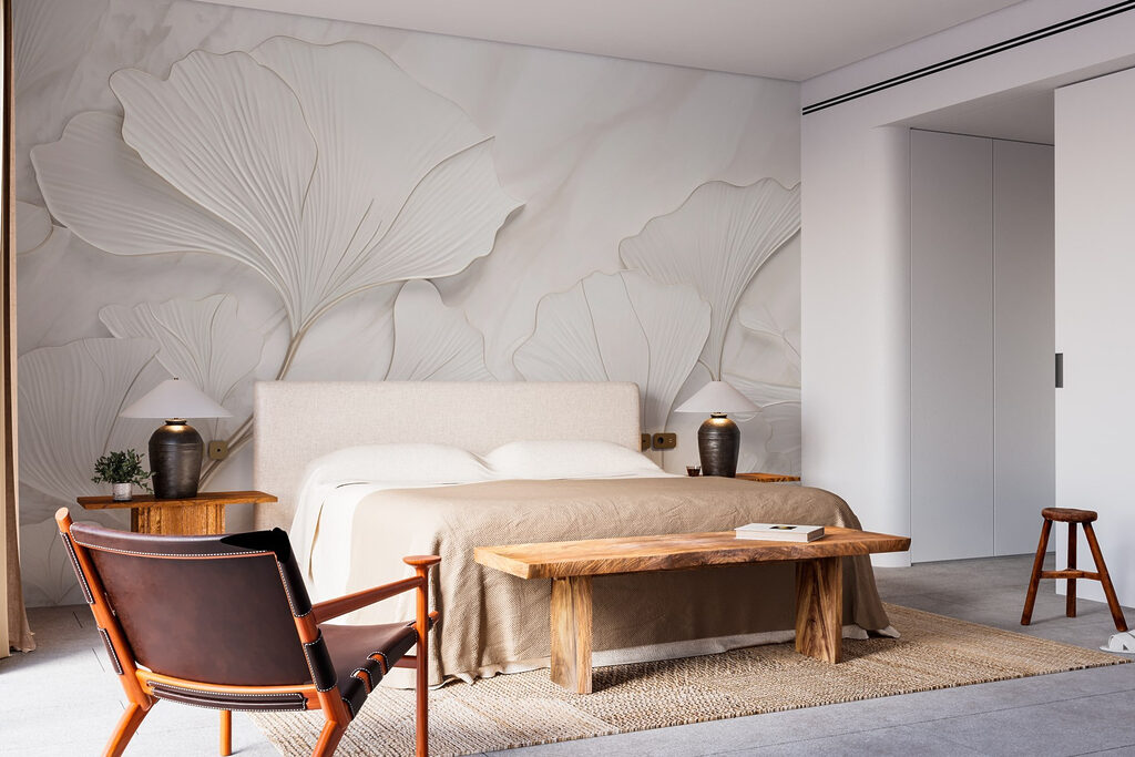 Ginkgo leaves in relief — interior 1