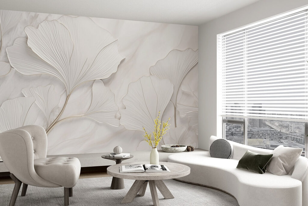 Ginkgo leaves in relief — interior 2