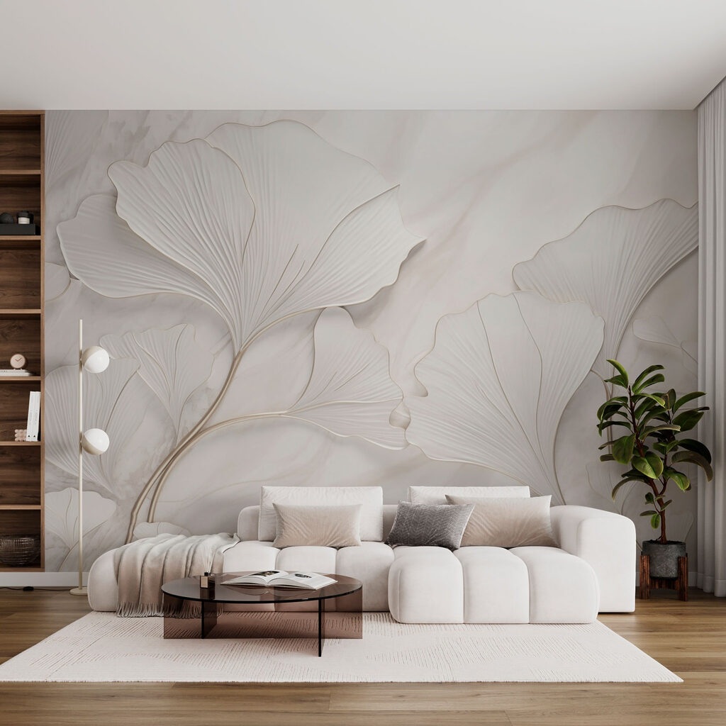 Ginkgo leaves in relief — interior 3
