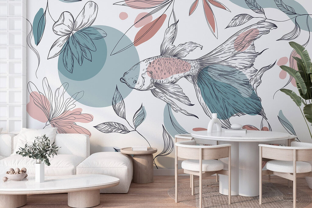 Koi and Botanical Lines — interior 4