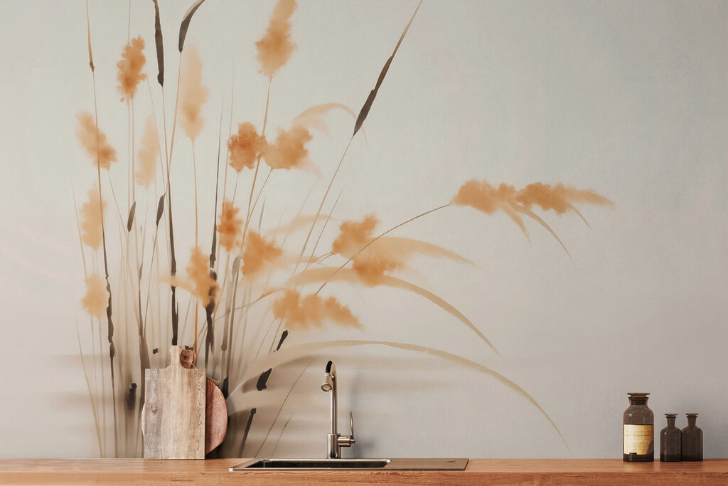 Yellow grasses on cream — interior 2