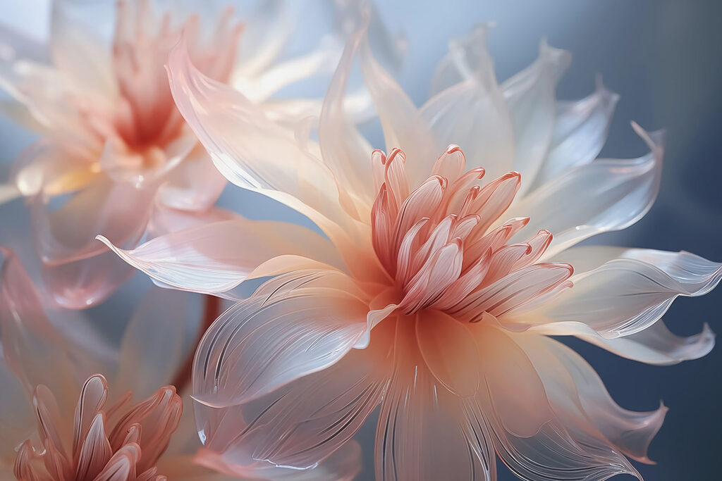 Glossy pink flowers — full design