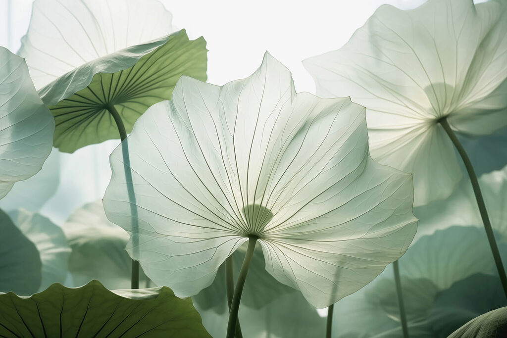 Lotus leaves in backlight — full design