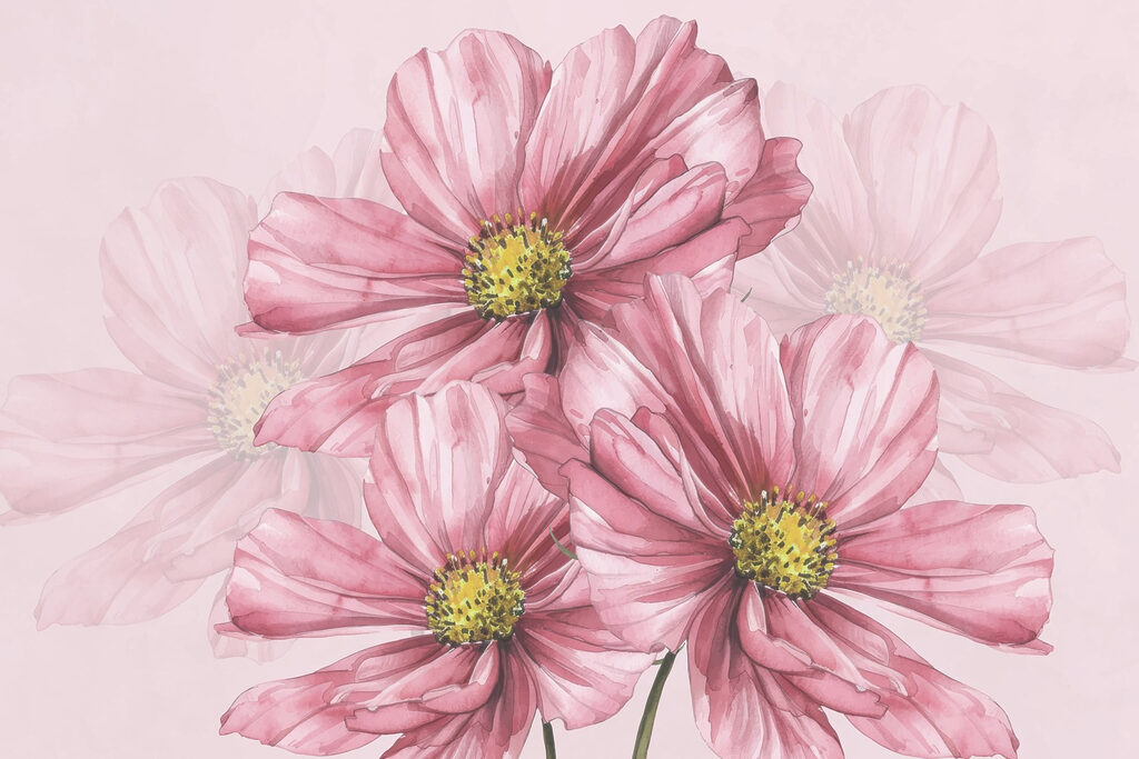 Soft flower blooms — full design