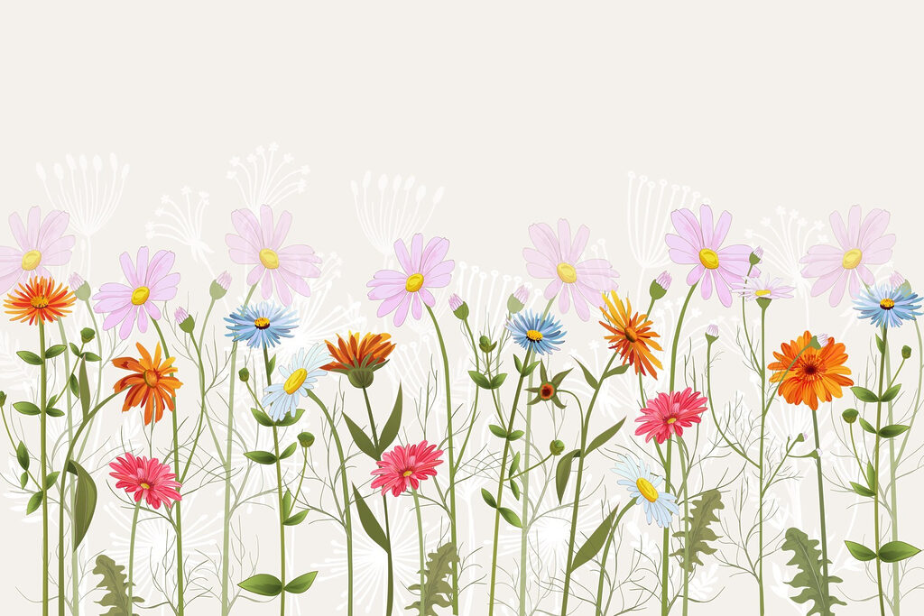 Loose row of blooms — full design