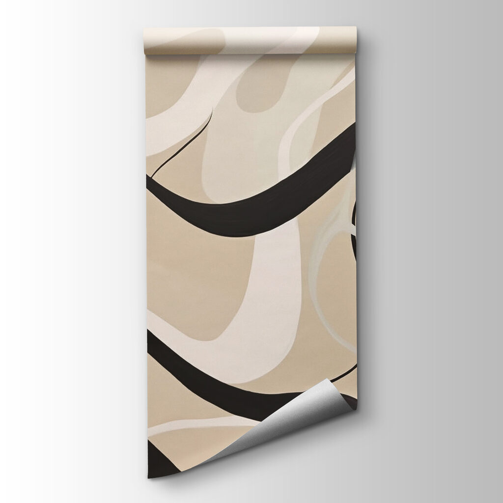 Black ribbons over sand — product view
